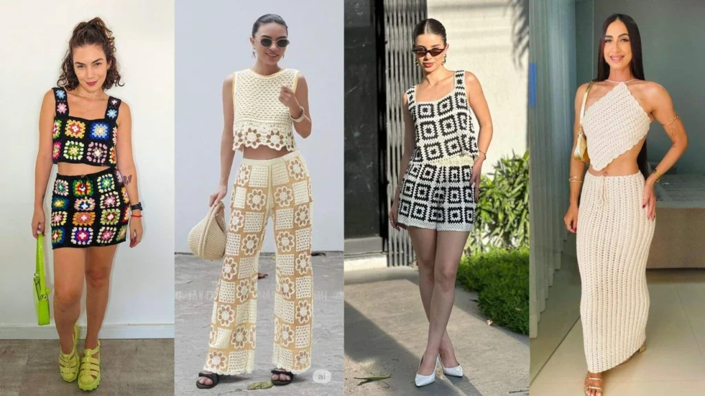 Conjunto de crochê agora tendência absoluta com estilo e confort em dobro Conjunto de crochê agora tendência absoluta com estilo e confort em dobro
