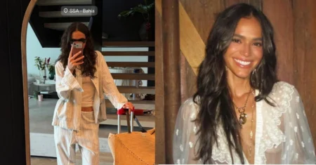 Bruna Marquezine desfila estilo e sintonia com acessório de R$ 18 mil
