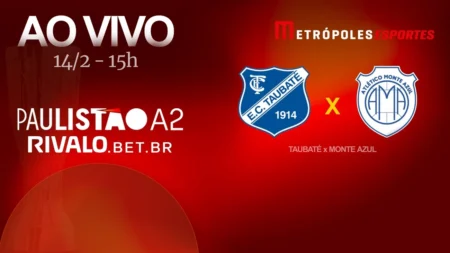 Assista agora Taubaté x Monte Azul ao vivo no YouTube pelo Paulistão A2 hoje