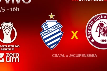 Assista agora CSA-AL x Jacuipense-BA ao vivo no Metrópoles Esportes com transmissão exclusiva hoje às 16h Assista agora CSA-AL x Jacuipense-BA ao vivo no Metrópoles Esportes com transmissão exclusiva hoje às 16h